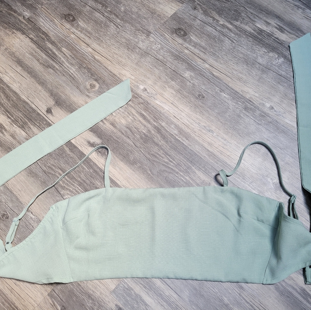 Nasty Gal Sage Green Crop Top